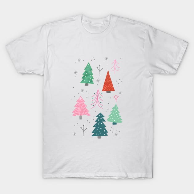 Christmas Tree Forest T-Shirt by latheandquill